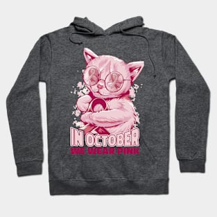 In October We Wear Pink Cute Cat Ribbon Hoodie